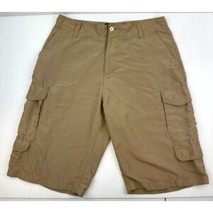 Plugg Men's Cargo Shorts Tan Size 29 100% Cotton Pockets Belt Loops